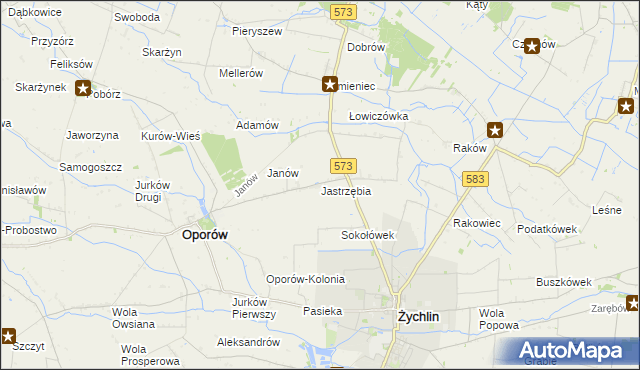 mapa Jastrzębia gmina Oporów, Jastrzębia gmina Oporów na mapie Targeo