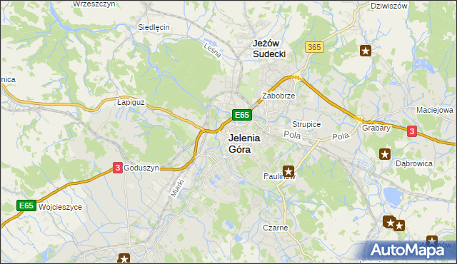 mapa Jelenia Góra, Jelenia Góra na mapie Targeo