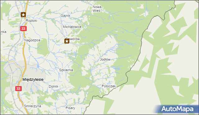 mapa Jodłów gmina Międzylesie, Jodłów gmina Międzylesie na mapie Targeo