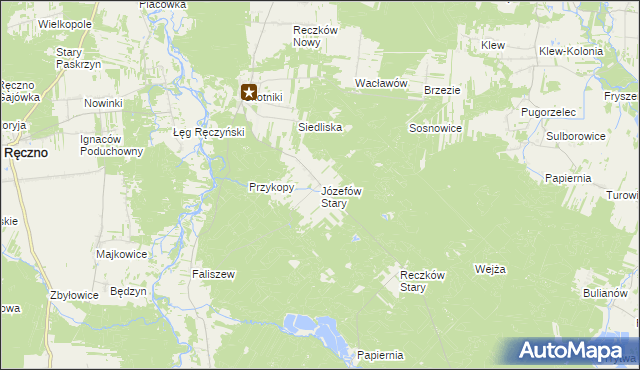 mapa Józefów Stary gmina Przedbórz, Józefów Stary gmina Przedbórz na mapie Targeo