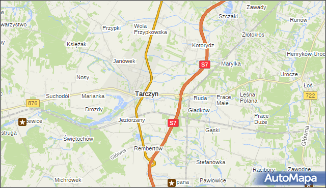 mapa Józefowice gmina Tarczyn, Józefowice gmina Tarczyn na mapie Targeo