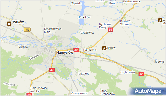 mapa Kamienna gmina Namysłów, Kamienna gmina Namysłów na mapie Targeo