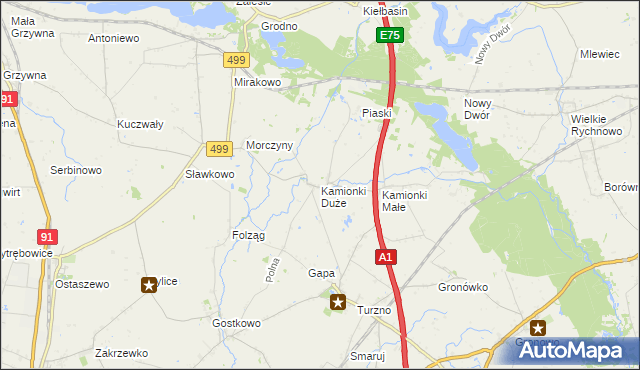 mapa Kamionki Duże, Kamionki Duże na mapie Targeo