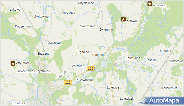 mapa Karlinko, Karlinko na mapie Targeo