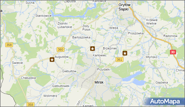 mapa Karłowiec, Karłowiec na mapie Targeo