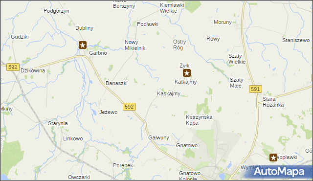 mapa Kaskajmy, Kaskajmy na mapie Targeo