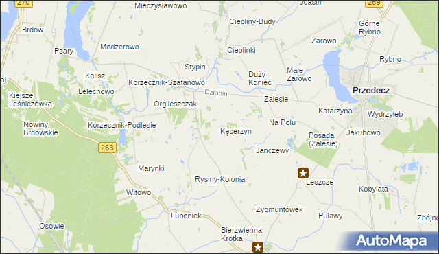 mapa Kęcerzyn, Kęcerzyn na mapie Targeo