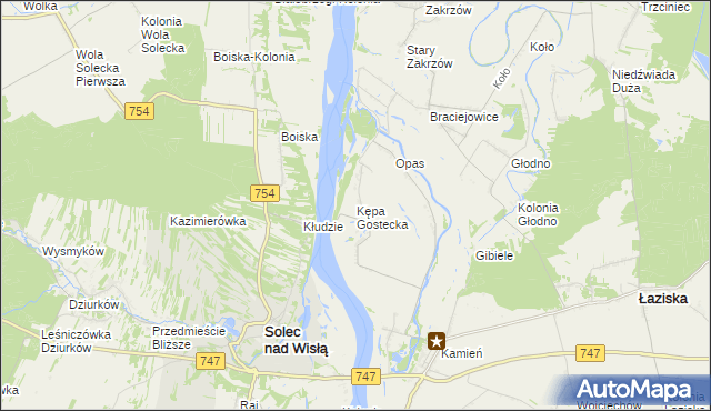 mapa Kępa Gostecka, Kępa Gostecka na mapie Targeo