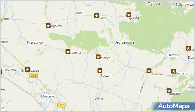 mapa Kiełczyn gmina Dzierżoniów, Kiełczyn gmina Dzierżoniów na mapie Targeo