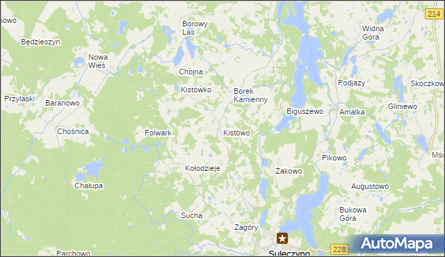 mapa Kistowo, Kistowo na mapie Targeo