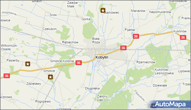 mapa Kobylin powiat krotoszyński, Kobylin powiat krotoszyński na mapie Targeo