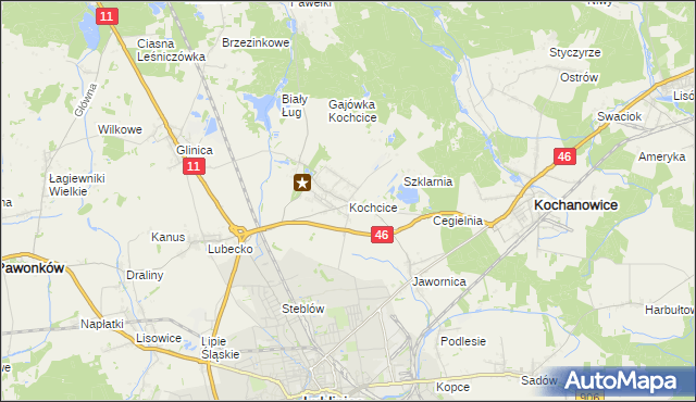 mapa Kochcice, Kochcice na mapie Targeo