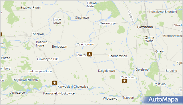 mapa Kolczyn gmina Gozdowo, Kolczyn gmina Gozdowo na mapie Targeo