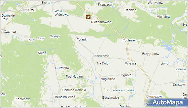 mapa Konieczno, Konieczno na mapie Targeo