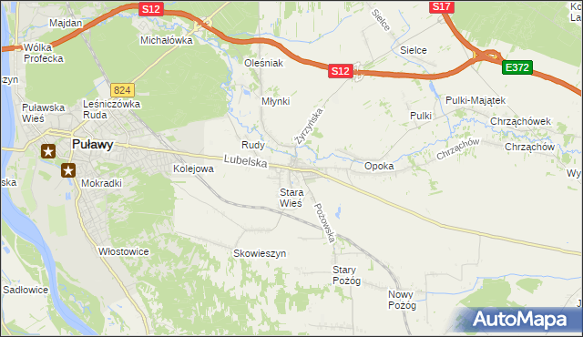 mapa Końskowola, Końskowola na mapie Targeo