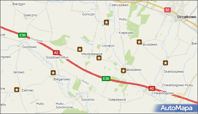 mapa Kościanki gmina Strzałkowo, Kościanki gmina Strzałkowo na mapie Targeo