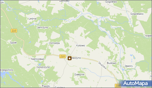 mapa Kotowo gmina Dębnica Kaszubska, Kotowo gmina Dębnica Kaszubska na mapie Targeo