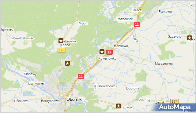 mapa Kowanówko, Kowanówko na mapie Targeo