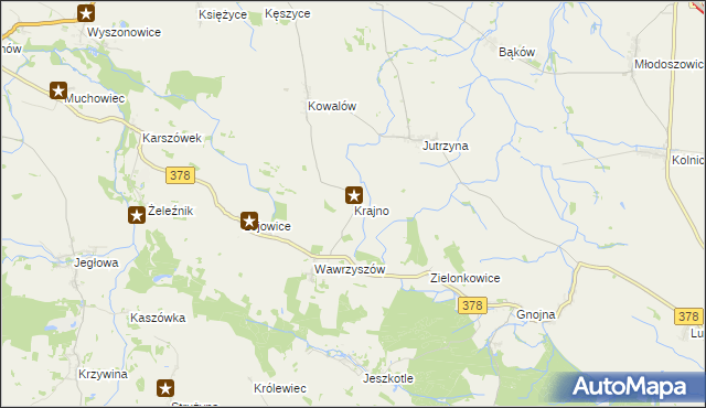 mapa Krajno, Krajno na mapie Targeo