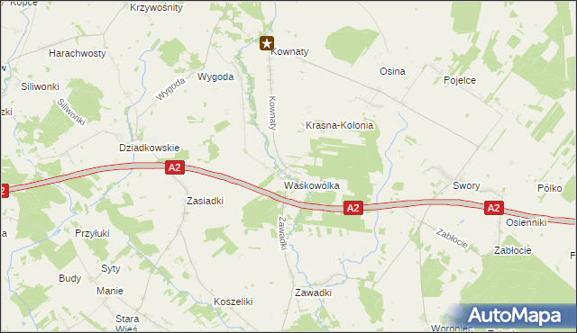 mapa Krasna gmina Huszlew, Krasna gmina Huszlew na mapie Targeo