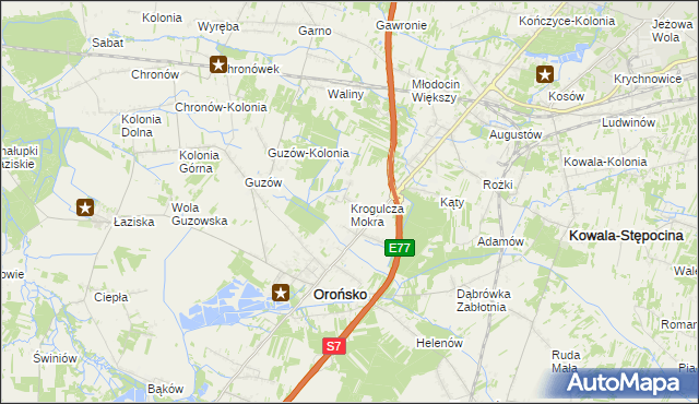mapa Krogulcza Mokra, Krogulcza Mokra na mapie Targeo