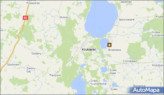 mapa Kruklanki, Kruklanki na mapie Targeo