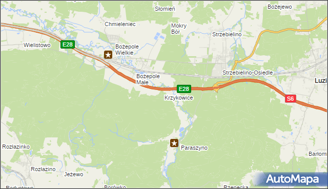 mapa Krzykowice gmina Łęczyce, Krzykowice gmina Łęczyce na mapie Targeo