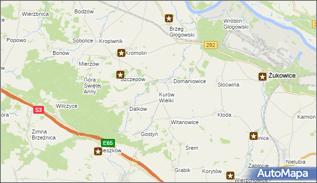 mapa Kurów Wielki, Kurów Wielki na mapie Targeo