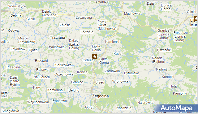 mapa Łąkta Górna, Łąkta Górna na mapie Targeo