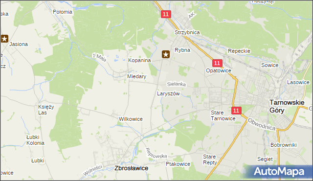 mapa Laryszów, Laryszów na mapie Targeo