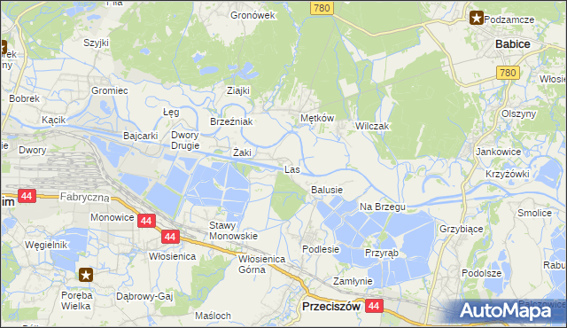 mapa Las gmina Przeciszów, Las gmina Przeciszów na mapie Targeo