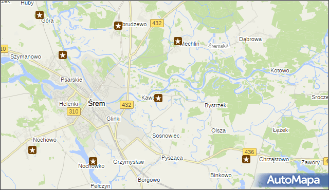 mapa Łęg gmina Śrem, Łęg gmina Śrem na mapie Targeo