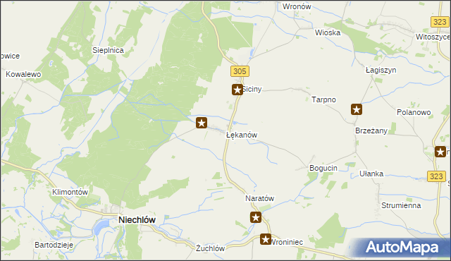 mapa Łękanów, Łękanów na mapie Targeo