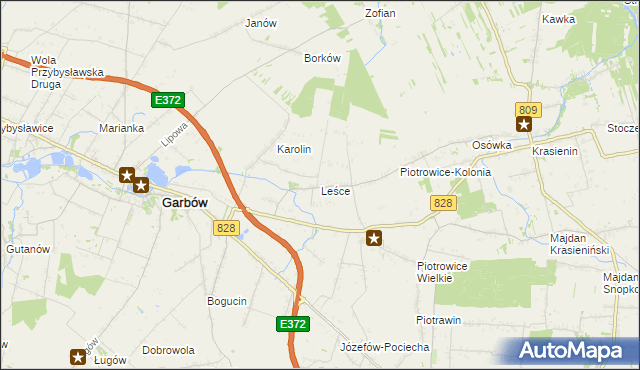 mapa Leśce, Leśce na mapie Targeo