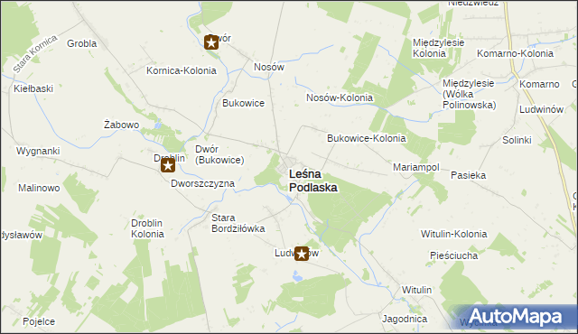 mapa Leśna Podlaska, Leśna Podlaska na mapie Targeo