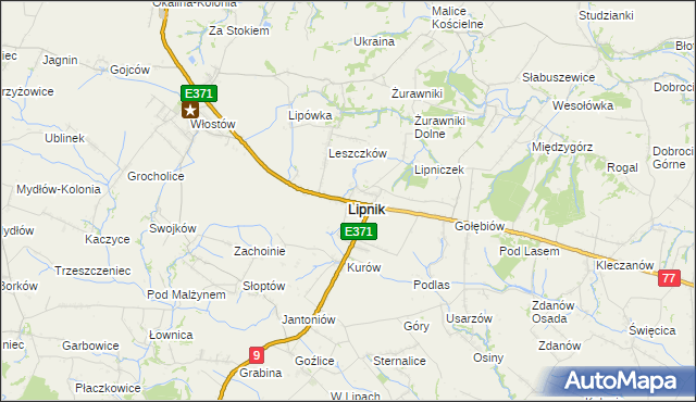 mapa Lipnik powiat opatowski, Lipnik powiat opatowski na mapie Targeo