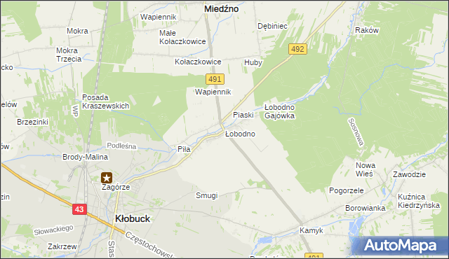 mapa Łobodno, Łobodno na mapie Targeo