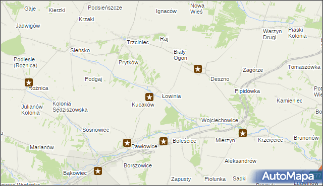 mapa Łowinia, Łowinia na mapie Targeo