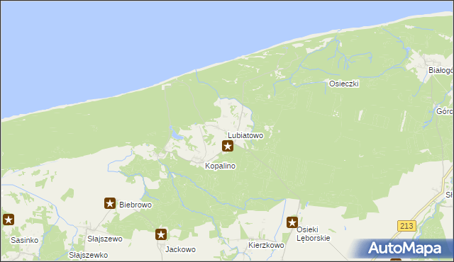 mapa Lubiatowo gmina Choczewo, Lubiatowo gmina Choczewo na mapie Targeo