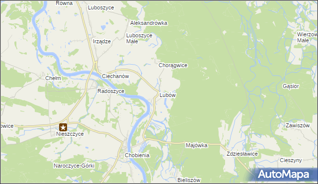 mapa Lubów gmina Jemielno, Lubów gmina Jemielno na mapie Targeo