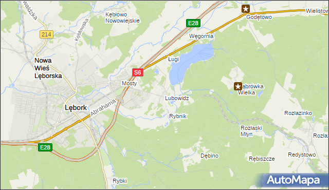 mapa Lubowidz gmina Nowa Wieś Lęborska, Lubowidz gmina Nowa Wieś Lęborska na mapie Targeo