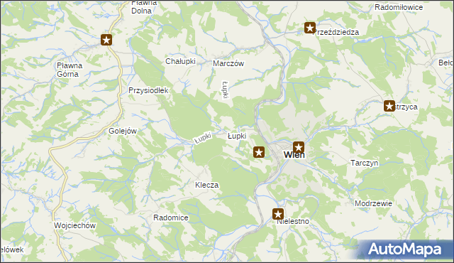 mapa Łupki gmina Wleń, Łupki gmina Wleń na mapie Targeo