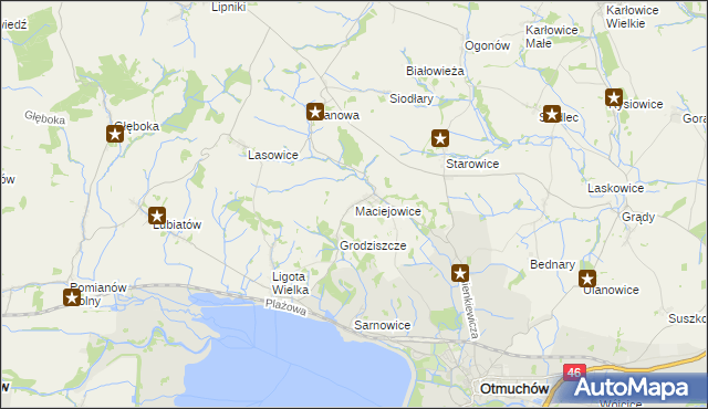 mapa Maciejowice gmina Otmuchów, Maciejowice gmina Otmuchów na mapie Targeo