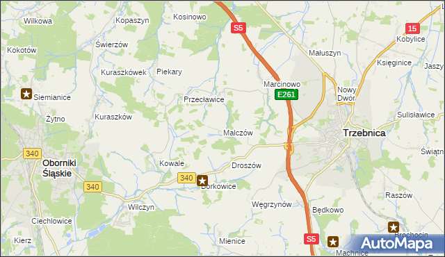 mapa Malczów, Malczów na mapie Targeo