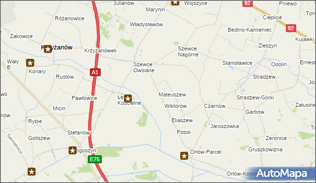 mapa Mateuszew, Mateuszew na mapie Targeo