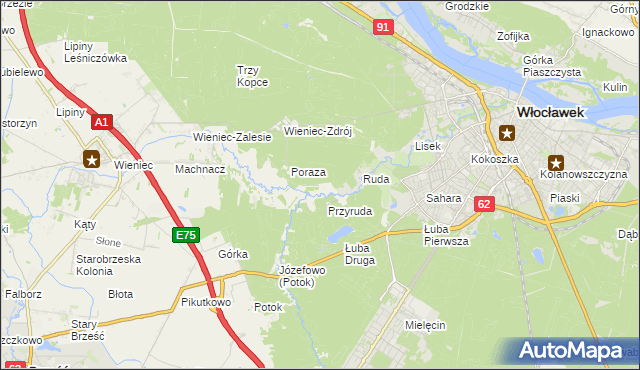 mapa Mazury gmina Brześć Kujawski, Mazury gmina Brześć Kujawski na mapie Targeo