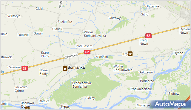 mapa Michalin gmina Somianka, Michalin gmina Somianka na mapie Targeo