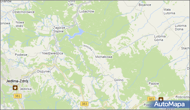 mapa Michałkowa, Michałkowa na mapie Targeo