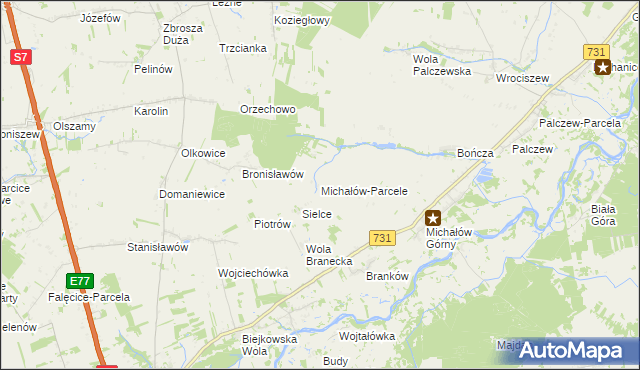 mapa Michałów-Parcele, Michałów-Parcele na mapie Targeo
