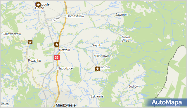 mapa Michałowice gmina Międzylesie, Michałowice gmina Międzylesie na mapie Targeo